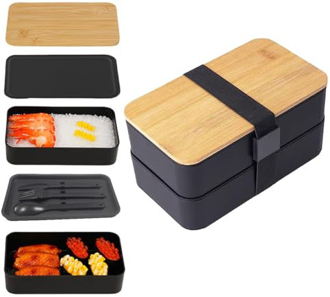 Ruayia Bento Box Japanisch, Lunchbox für Erwachsene und Kinder, Lunchbox mit Fächern, Perfekte für die Arbeit, Gesunde Ernährung Unterwegs