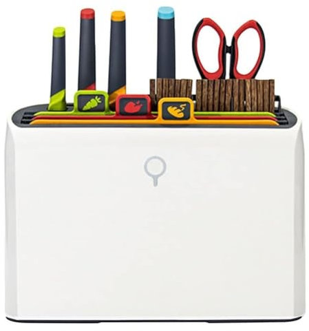 Chopping Board and Knife Set with Drying Holder - Organizer Stand for Easy Cooking Prep and Storage - Smart Gadgets