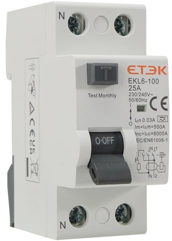 Interruttore differenziale superimmunizzato 25A 30mA Tipo A - Protezione avanzata contro le perdite - 1P+N 6kA - Scatto magnetico ad alta precisione