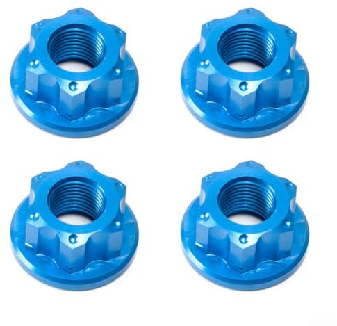 M10 Bicycle Axle Nut Set, 4 Pieces Lightweight Aluminum Screws for Climbing Bikes (Blue)