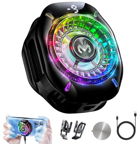 auvstar Raffreddatore per Smartphone,Refroidissement Ultra-Rapide TEC, 2 Niveaux + 3 Modes Lumière, Idéal Gaming/Streaming - Compatible iPhone/Android 67 à 88 mm