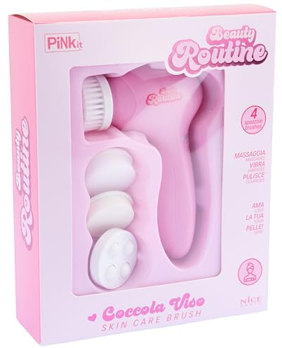 Beauty Routine - Verwöhnt Gesicht Skin Care Brush, 1 Gesichtsmassagebürste mit 4 Bürstenköpfen