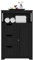 Yaheetech Bathroom Floor Cabinet, Storage Organizer with Open Storage Shelf, Free-standing Floor Cabinets with 3 Drawers and 1 Door, Adjustable Shelf for Living Room/Kitchen/Entryway Black