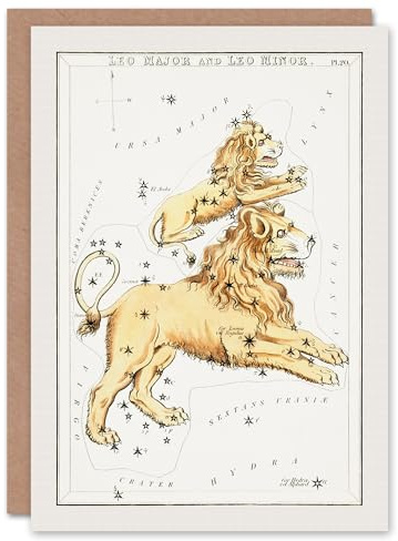 Artery8 Sidney Hall Art Card Vintage Leo Constellation Illustration