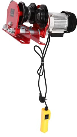 Elektrische Seilwinde 370W Elektrohebezeug,1T Elektrische Schiebebalkenrolle, Mini-Elektrohebezeug,10m/min,Langes Fernsteuerkabel,Einstellbare Breite 68-120cm