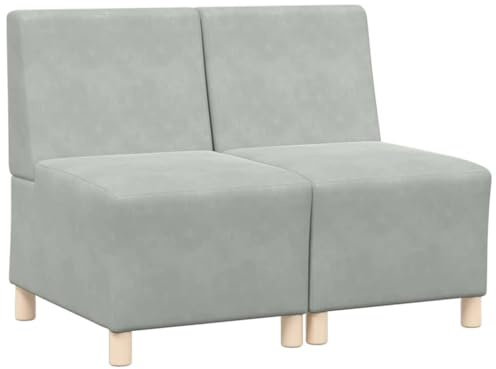 vidaXL Set of 2 Light Grey Velvet Sofa 55 x 74 x 82 cm, with a solid wooden frame. Its design is super stylish, the material is breathable and easy to clean. Each sofa supports up to 100% polyester