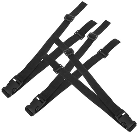 3 Stück Verstellbarer Brustgurte mit Schnellverschluss Schwarz | Kunststoff und Polyester, Universelle Passform, Leichtes Zubehör für Alltag und Pendeln