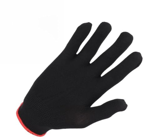 SPYMINNPOO Gitarren-Handschuh, Schwarz, Nahtlos Gewebtes Nylon-Mesh, Fingerschutz für Musiker, Bequemes Anfänger-Zubehör, 1 Stück (L)