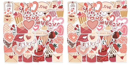 Rainway 116 Stück Liebe Aufkleber, Love Sticker Valentinstag, Aufkleber Valentin für Telefon, Aesthetic Stickers Wasserfeste Vinyl Aufklebers für Wasserflaschen Telefon Scrapbook Laptop