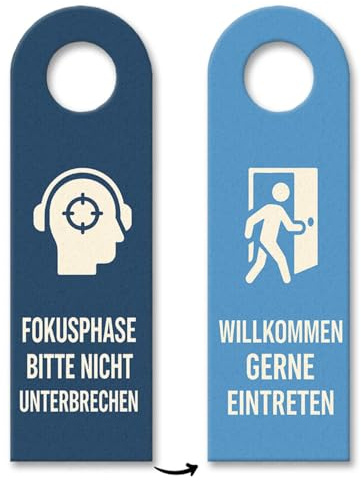 Fokusphase bitte nicht unterbrechen und Willkommen Türhänger 3er Set Büro Lustiges Türschild für Büro