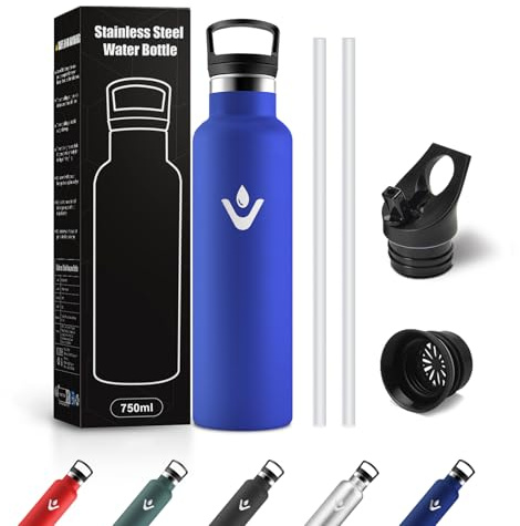 Botella Agua Deporte 750ml, Reutilizable, sin BPA, Botella Gym para Adultos, Escuela, Oficina, Viajes, Senderismo, Bicicleta