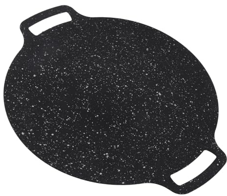 Riuulity Padella Coreana, Piastra per Barbecue All'aperto in Pietra Maifan per Barbecue Coreano, con Rivestimento Antiaderente a 6 Strati, Compatibile con Fornelli Elettrici a Gas a (32CM)