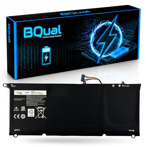 BQual 90V7W JD25G Laptop Akku für Dell XPS 13 9343 9350-7,4 V 6100 mAh / 45 Wh Li-Polymer Ersatzakku Schwarz Notebook Akku Batterie Austauschakku