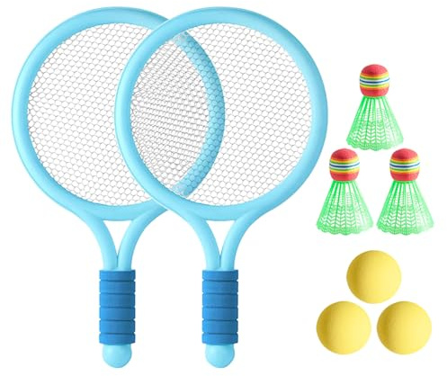 PEAPIN Kids Tennis Rackets Set 2 Blue Racquets 3 Tennis Balls
