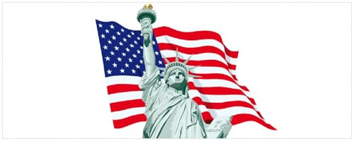 Wallario Memoboard aus Glas mit Motiv, Magnet-Tafel in 32 x 80 cm in Premium Qualität Freiheitsstatue USA