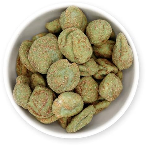1001 Frucht Wasabi Erdnüsse 500g I pikante Snacks asiatisch I geröstete Kerne I Wasabi Nüsse im Teigmantel I scharfe Knabbereien I Feinschmecker Salat Topping I würzige Nüsse in Premium Qualität