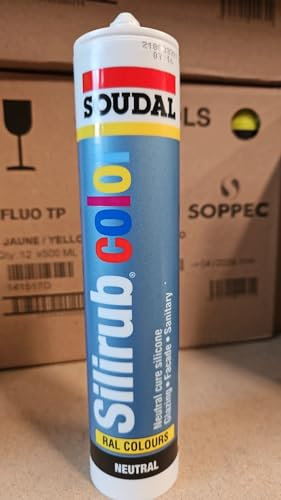 Soudal - Mastic silicone neutre silirub color - Coloris.Brun sépia - R.A.L..8014 -