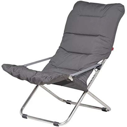 fiam Soft Deck Chair, in der silbernen Farbe Stahlkonstruktion, gepolstert weiß/schwarz Cod. 127S ALBINE