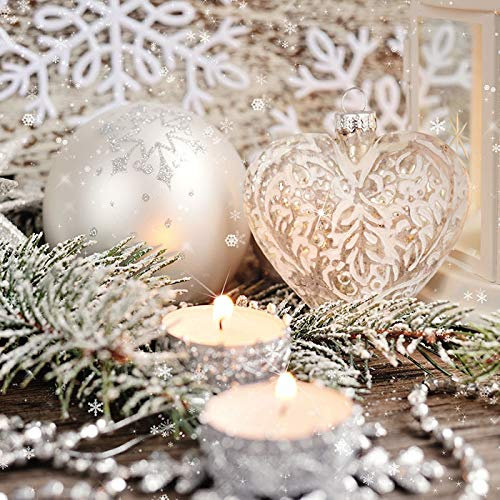 20 Servietten Anhänger und Teelichte | Kugeln | Kerzen | Winter | Weihnachten | Tischdeko 33x33cm