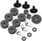 Futheda 18 de accesorios de instrumentos musicales 3 mangas de platillos con base y 6 fieltros de platillos y 2 hi-hat embrague de fieltro y 1 Hi-hat taza de fieltro y 3 tuercas de ala y 3 arandelas