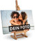 PhotoFancy – Schieferplatte mit Foto bedrucken lassen – Schiefertafel personalisiert – Schieferplatte mit deinem Foto und Staffelei zum Aufstellen (40 x 25 cm)