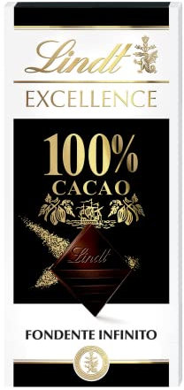 Lindt - Tablette 100% Cacao EXCELLENCE - Chocolat Noir, 50g (L'emballage peut varier)