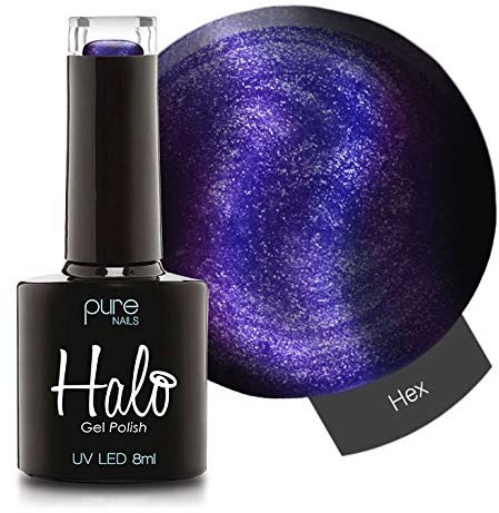 Halo Gel Polish 8ml - Hex. UV/LED Gel Nail Polish, Long Lasting & Easy To Apply. Nail Art Colours For Manicure & Pedicure. Gel Polish For Professional & Home Use.