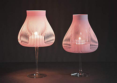 Lamp shades for wine glasses, Tea light table lamp, Tea light holder lantern, Set of 4 soft pink MISS MOLLY