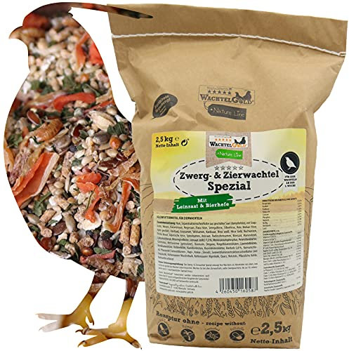WachtelGold Zwerg- & Zierwachtel Spezial Futter 2,5kg - Ideal für alle Arten an Zierwachteln - Schopfwachteln, Straußwachteln UVM.