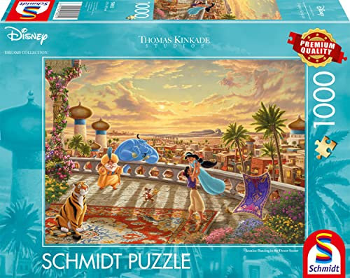 Schmidt Spiele 58032 Thomas Kinkade, Disney, Jasmine Dancing in The Desert Sunlight, 1000 Teile Puzzle, pappe, Vibrant