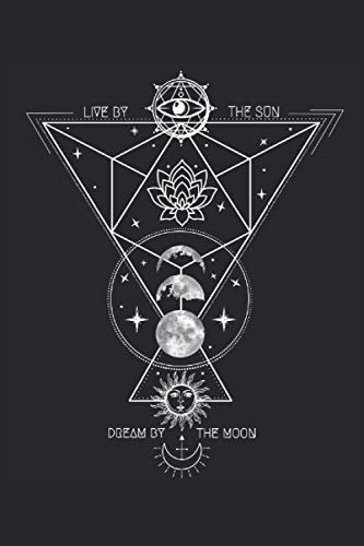 Live By The Sun Moon Witchcraft Astrologie Tattoodesign Line: NOTIZBUCH - Lustiges Witchcraft Okkult Geschenk, Geschenkidee - A5 (6x9) - 120 Seiten - ... Geburtstag, Lustig, Wikinger, Mond, Tarot