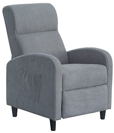 SHIITO - Sillón Relax con Sistema Push Back 3 Posiciones - Modelo Gamma | Reclinamiento Manual y Tapizado en Tela Gris