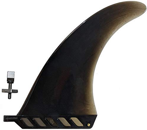saruSURF 20,3 cm (8 Zoll) US Box Center Finne Safety Flex Soft Ersatz für Longboard SUP Stand Up Paddleboard River Surf Whitewater AirSUP AIR7 (schwarz)