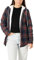 ZENTHACE Damen Karierte Flanellhemden mit Kapuze,Flanell Jacke für Frauen,Flanell-Hoodie mit Reißverschluss Rot/Blau M