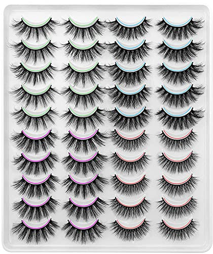 DYSILK Ciglia Finte Naturali - Extension Ciglia 20 Paia 6D Ciglia Finte Naturale False Lashes Folte Kit Extension Ciglia Riutilizzabili Eyelashes Fatte a Mano Fake Eyelashes | 4 Stili Misti 11mm-20mm