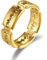 JewelryWe Schmuck Herren-Ring Edelstahl Rasierklinge Aushöhlen Ring für Männer Silber Gold Schwarz Größer 66mm
