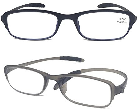 Mcoorn Lesebrille Entspiegelt Flexibel Leicht für Herren, Blaulichtfilter Lesehilfe Stabil Biegsam Eckig, Dioptrien +1.5