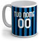 quickgadget Idea Arredo Casa Regalo Tazza Sport in Ceramica Sport per Tifoso Calcio Atalanta, Personalizzato con Nome e Numero