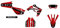 Graph Cover Deko-Set für Motorrad, Rieju MRT 50 von 2009 bis 2021, Front, Rot