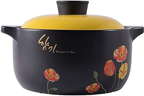LSHAOBO Ceramic Pot, Casserole, High Temperature Ceramic Pot with Lid, Saucepan, Soup Pot(Size:6L)
