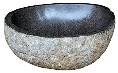 MyBer® Natursteinwaschbecken Steinwaschbecken Massivwaschbecken Waschbecken Waschschale Flusssteinwaschbecken PMBS01