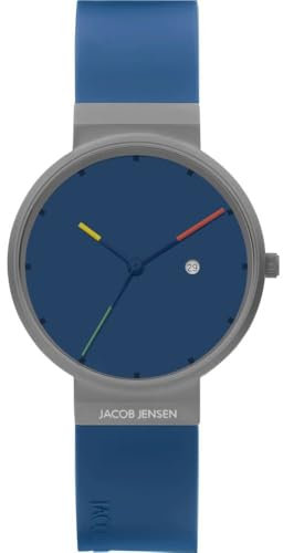 Jacob Jensen Herren-Uhren Analog Quarz One Size Blau 32020797