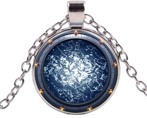 Stargate Portal Atlantis Halskette Kunst Foto Glas Cabochon Anhänger Halsketten Mode Statement Frauen Männer Schmuck Geschenke Großhandel, Zinklegierung