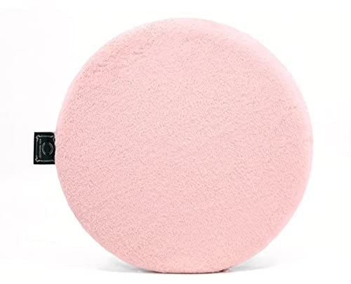 ZIBENE Sitzkissen Stuhl Rund 4er Set Fell, Stuhlkissen 40x40 Ohne BäNder, Flauschig Kurzfell Sitzpolster Indoor 4 StüCk Hautfreundlich Reaktiver Druck und Färbung Nicht Ausbleichend Rosa