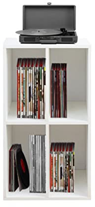 Armarios de vinilo - Almacenamiento de discos - Muebles de tocadiscos - blanco