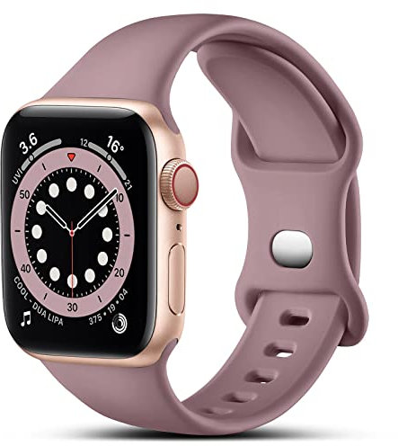 CeMiKa Compatible with Apple Watch Strap 38mm 41mm 40mm 42mm, Silicone Sport Band Replacement Straps Compatible with Apple Watch Series 10 9 8 7 6 5 4 3 2 1 SE/iwatch Strap, Women Men, SmokeViolet