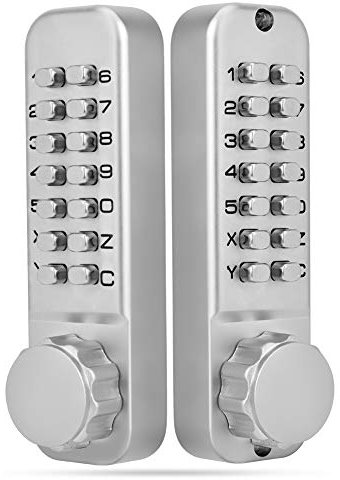 Serrure à Mécanique, Serrure à Combinaison Mécanique à 14 Touches à Double Clavier, Serrure Codée de sécurité par Mot de Passe de Porte