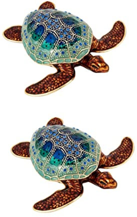 Alipis Schmuckschatulle Mit Meeresschildkröte Schmuckhalter Für Armbänder Halsketten Ohrringe Schildkröten-dekoration Für Den Schminktisch 2 Stück