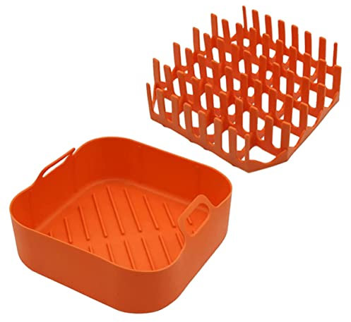 DOITOOL 1 Set Silikon Speck Tablett Airfryer Silikon Fritteuse Speck Tablett Air Fryer Speck Halter Grill Grillpfanne Silikon Pfannen zum Backen Mikrowelle Speck Blech Ofen