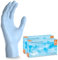 ARNOMED gants jetables bleu clair, gants nitrile taille L, 200 pcs gant jetable (2 boîtes), gants en nitrile non poudrés & sans latex, gants jetable cuisine, gants a usage unique XS, S, M, L & XL